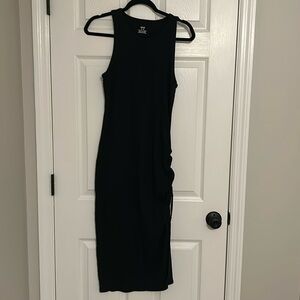 Aerie black ribbed bodycon midi - size medium